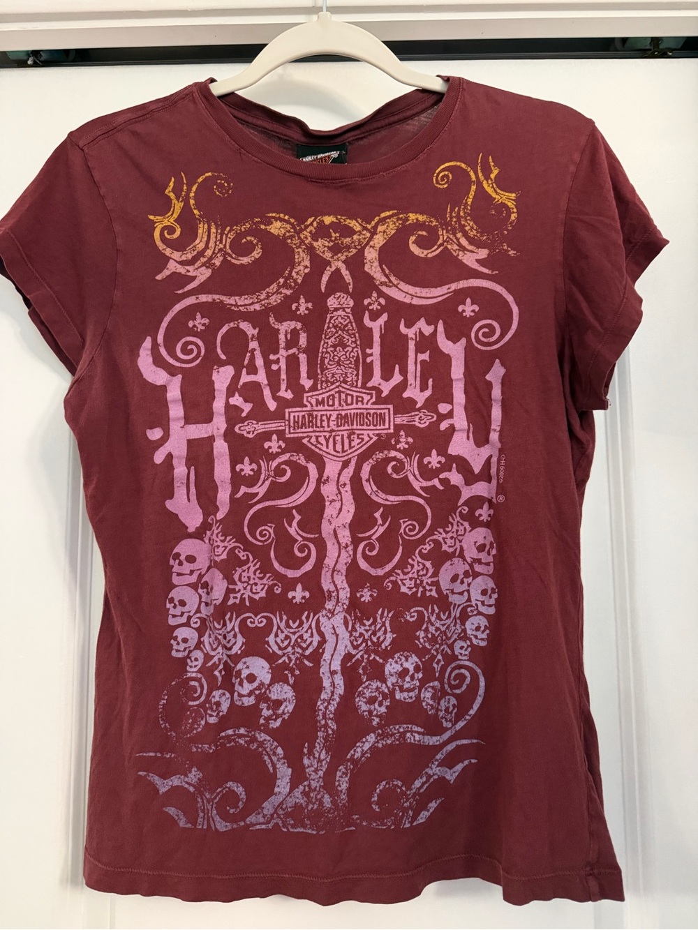 Harley-Davidson Women's Burgundy Graphic Tee Size Medium